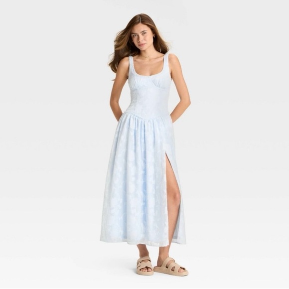 wild fable Dresses & Skirts - Jacquard Tulle Trim Maxi A-line Dress - Wild Fable Light Blue Size XXS